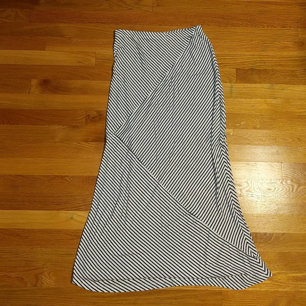 Black and white striped maxi skirt